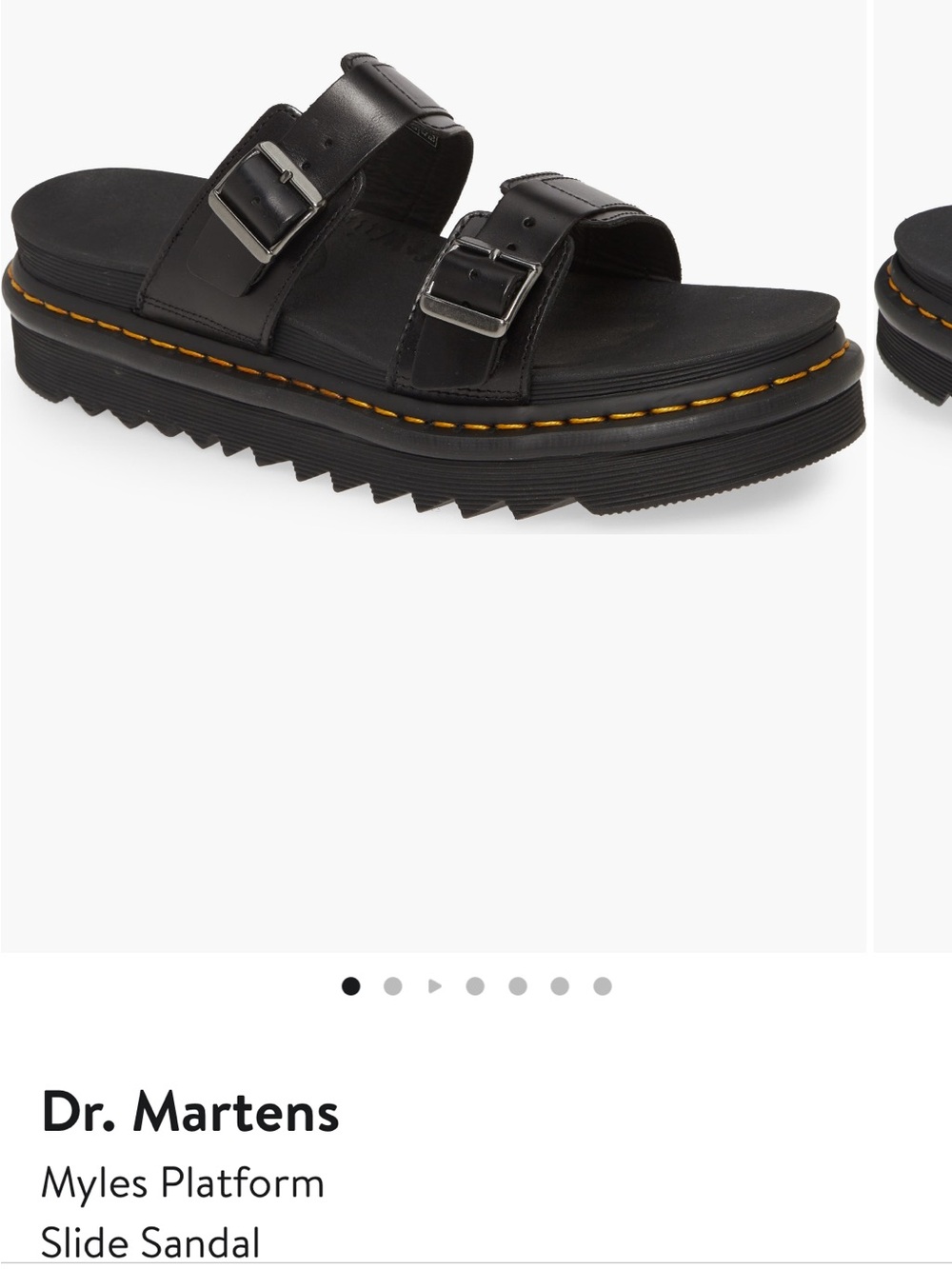 Dr. Martens Myles Platform Slide Sandal - Black, size 38 (EU)
